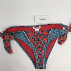 Paolita Side Tie Floral Swim Bottom, large, NWT